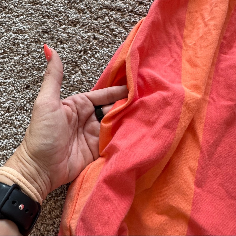 BEAUMONT ORGANIC Lois-Sue Dress is Coral and Apricot size xs - Picture 3 of 5